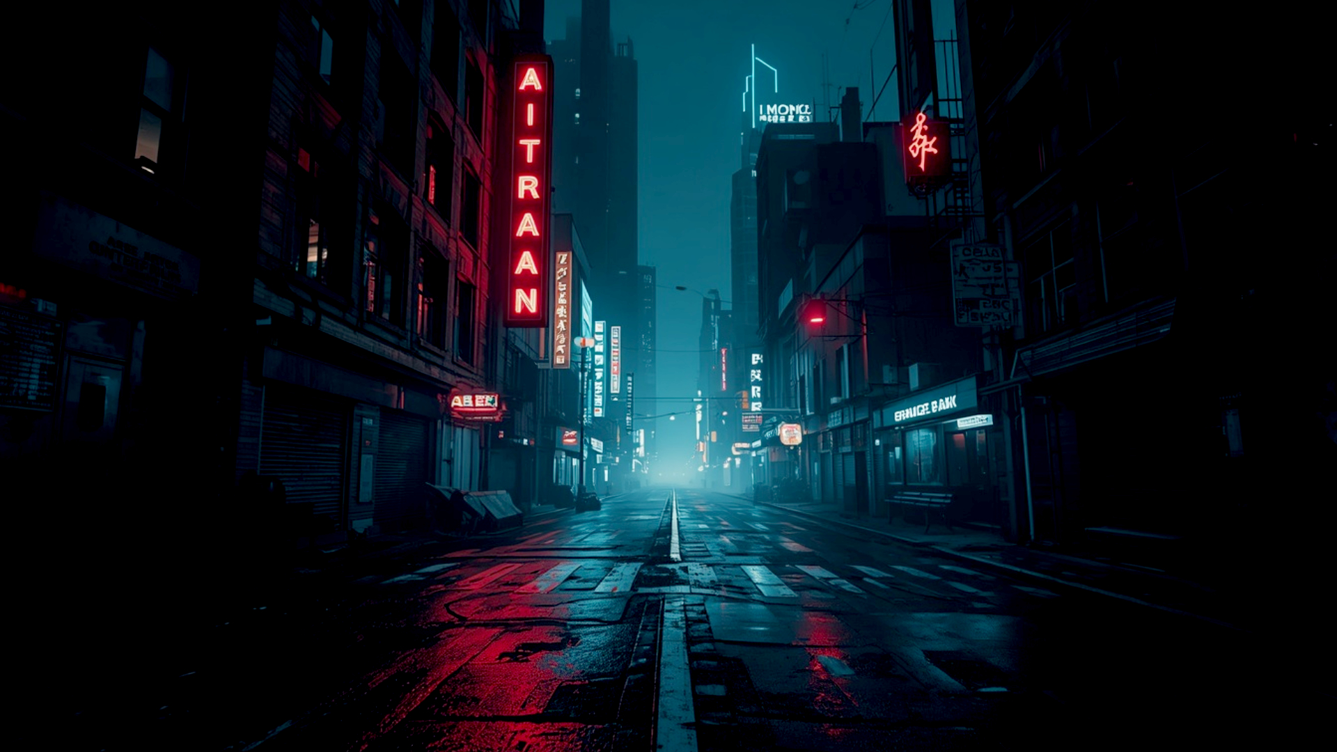 abandoned cyberpunk city amoled